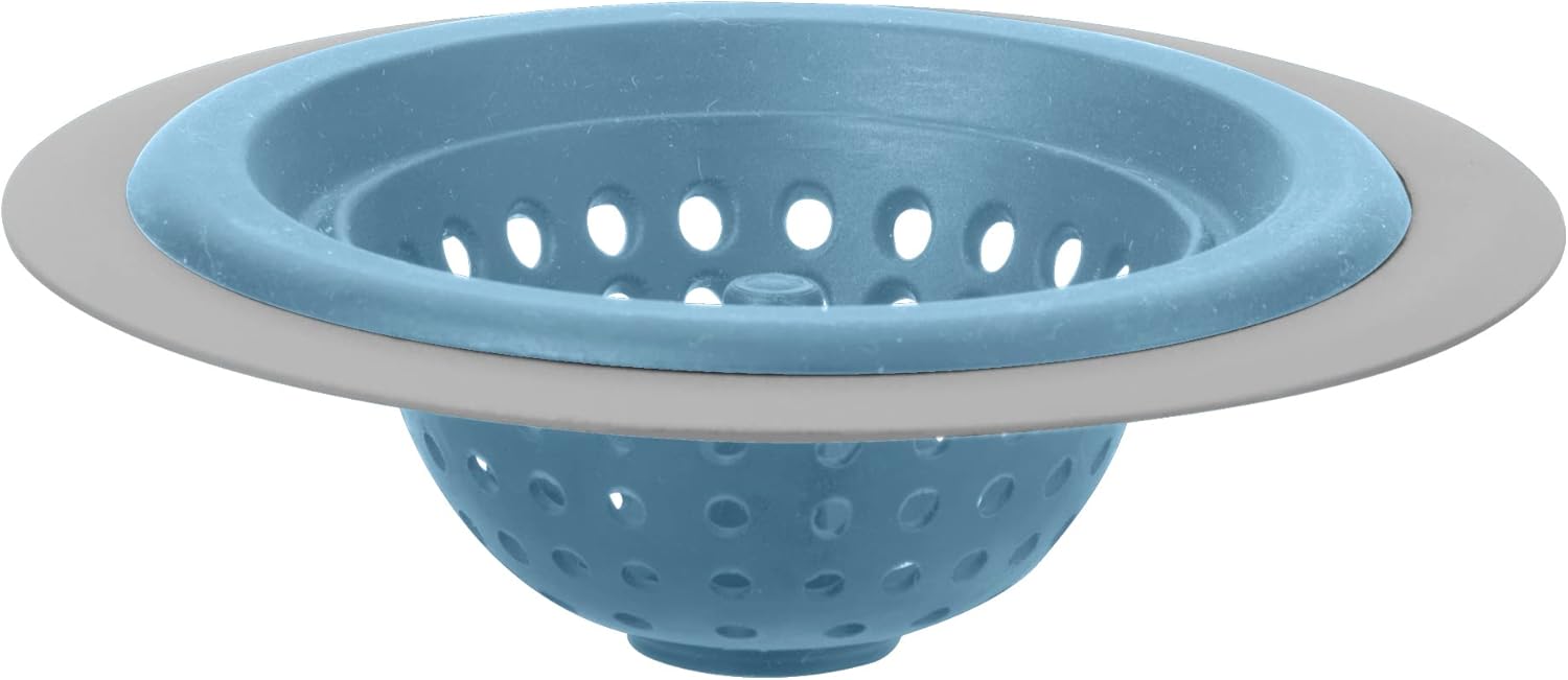OGGI Silicone & Metal Sink Stopper- Great Kitchen Sink Stopper, Silicone Drain Stopper, Sink Plug, 4.6˝ Diameter Metal Rim, Turquoise
